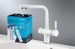 Смеситель для кухни Granula 2088 Хром+АКС-002 белый